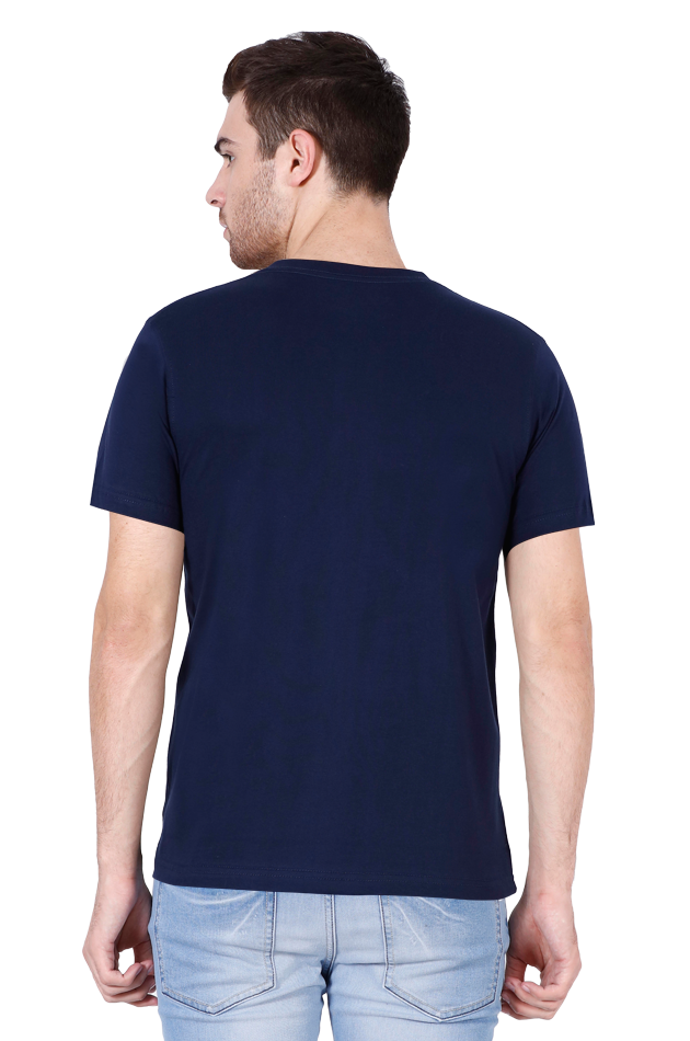 Men's V-Neck Half Sleeve T-Shirt – Navy Blue | 100% Cotton Apparel Size(S,M,L,XL)