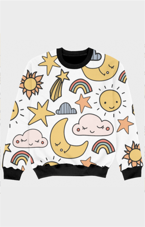 Bold & Unique Kids All-Over Print Sweatshirt – Comfort Meets Style!