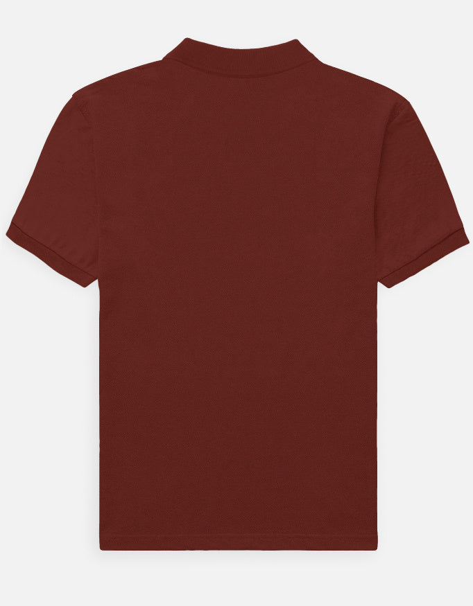 Brick Red Polo T-Shirt Back View