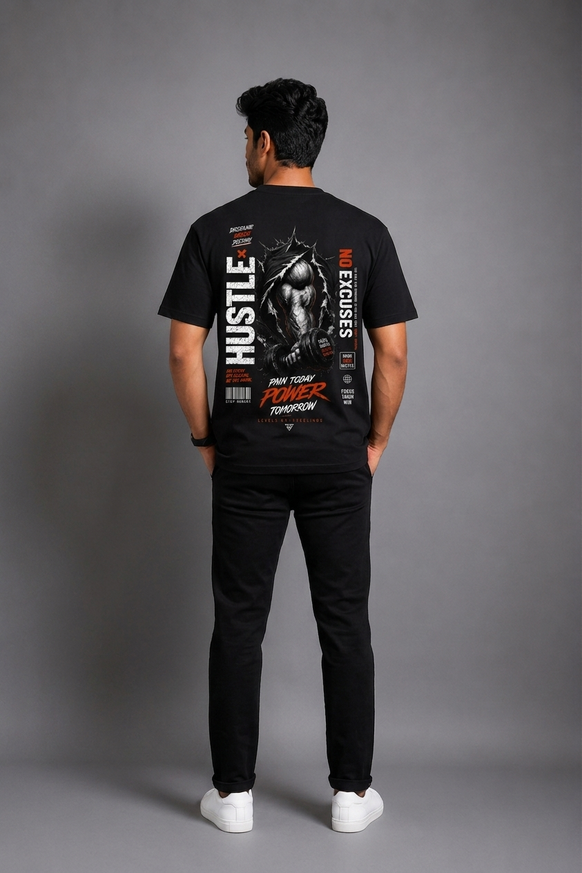 Oversized T-Shirt – Back Hustle Graphic