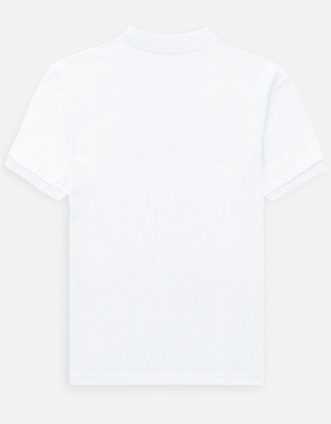 White Polo T-Shirt Back View